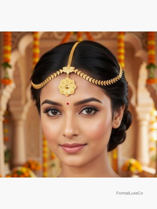 Floral Matha Patti Headband Bridal Hair Accessory Head Chain Fish Hook Closure main image 6